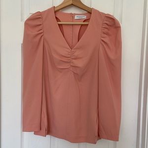 Coral puff sleeve blouse